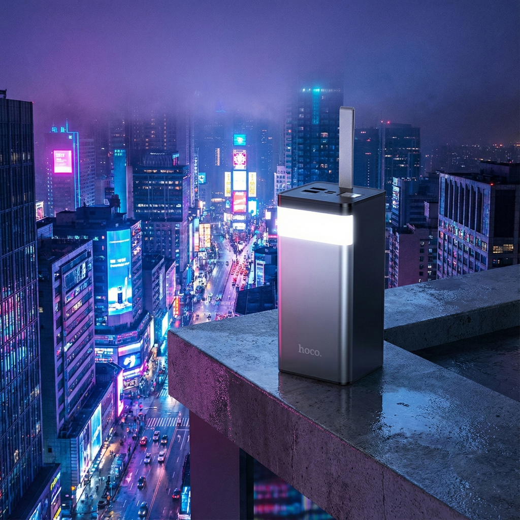 Батарея універсальна HOCO 50000mAh Powermaster PD/20W, QC/22.5W, Lamp, Black (J86A / 714738) - зображення 6