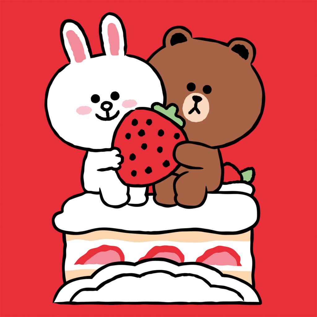 Картина по номерам Santi Лайн Френдс Коні Браун та полуничний тортик 25х25см (955035) - изображение 1