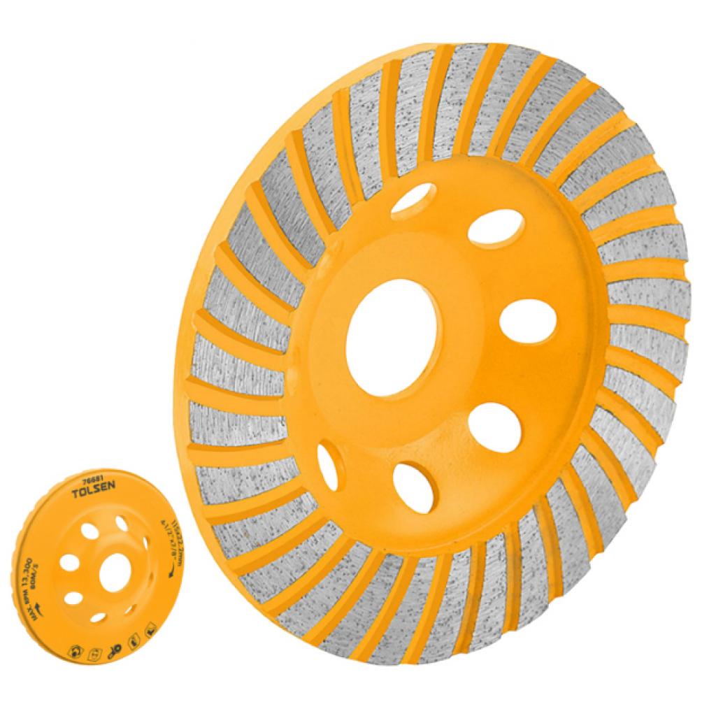 Чашка шліфувальна Tolsen алмазна 100x22.2мм Турбо (76680) - зображення 1