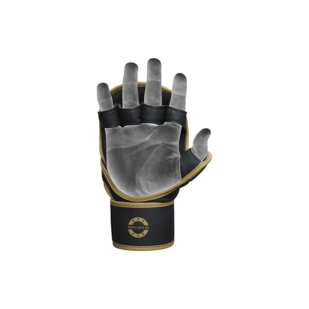 Рукавички для MMA RDX F6 Kara Matte Golden Plus S/M (GSR-F6MGL-S/M+) - зображення 3