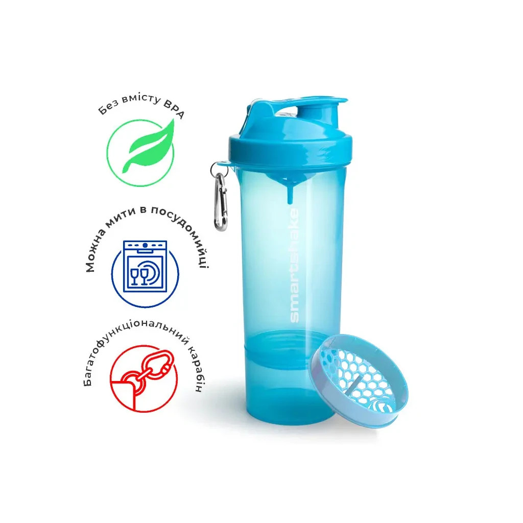 Шейкер спортивний SmartShake Slim 500ml Neon Blue (10253101) - зображення 10