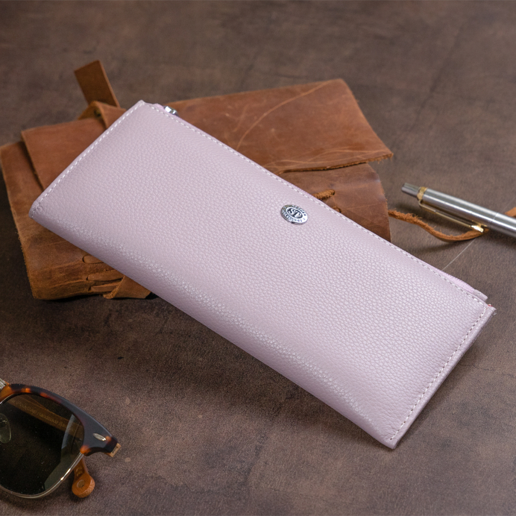 Гаманець ST Leather Зі шкіри жіночий Ліловий (19327) - зображення 11