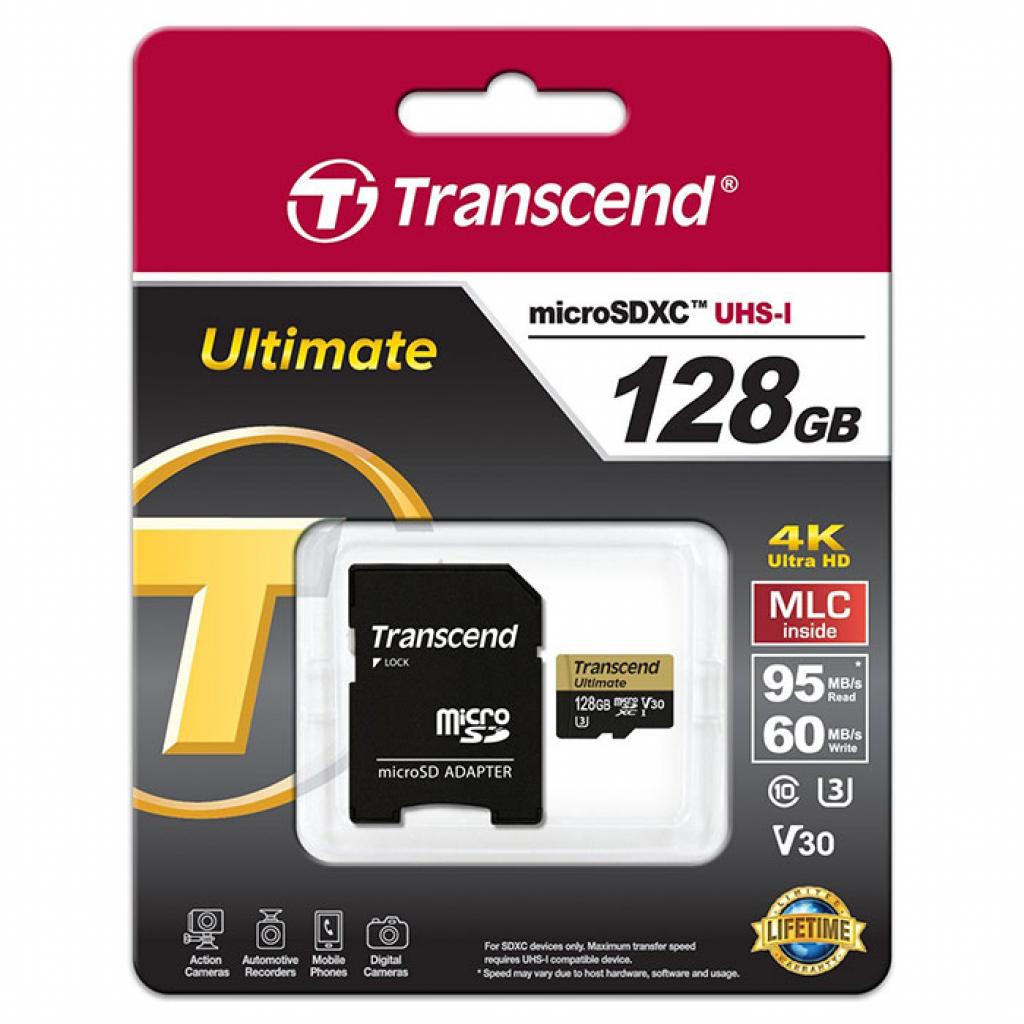Карта пам'яті Transcend 128GB microSDXC UHSI U3 MLC (R95,W60MB/S) (TS128GUSDU3M) - зображення 3