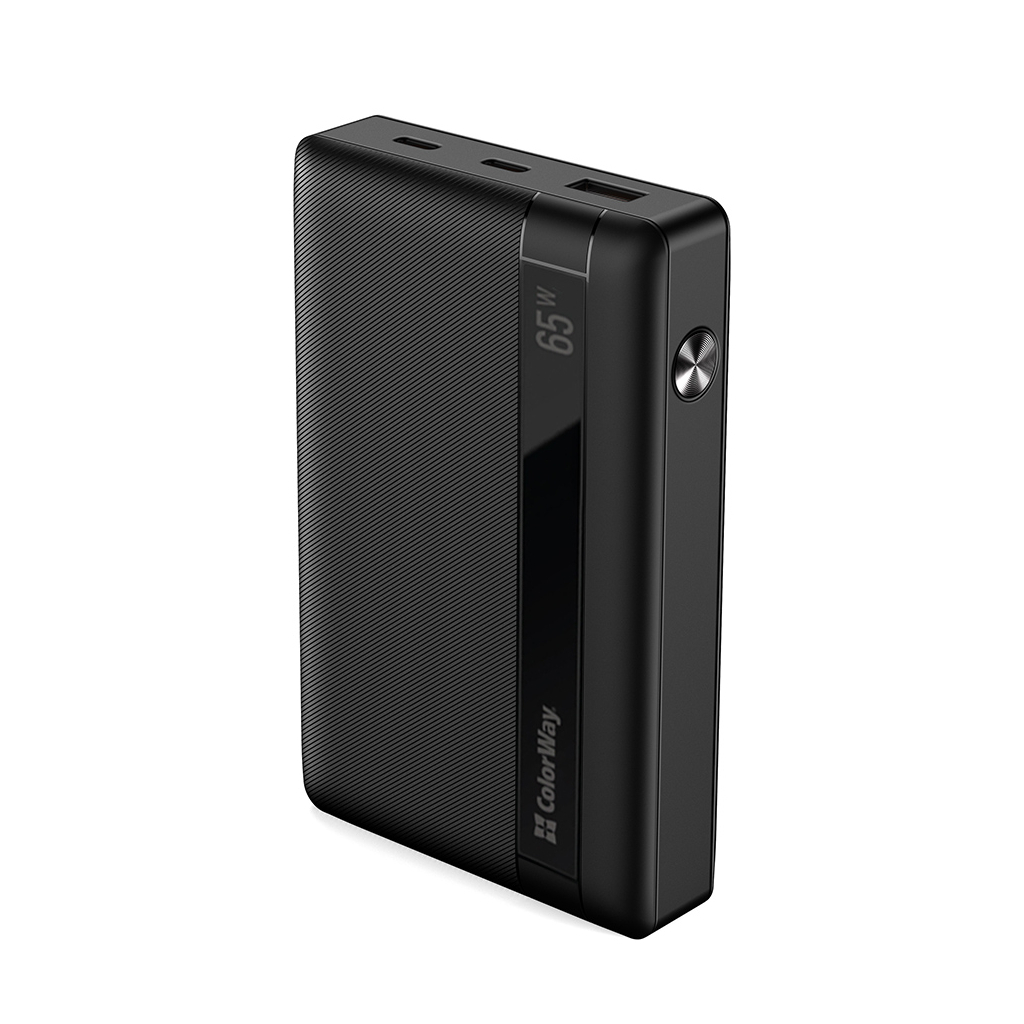 Батарея універсальна ColorWay 20 000 mAh PD/65W, QC/3.0, black (CW-PB200LPA3BK-PDD) - зображення 3