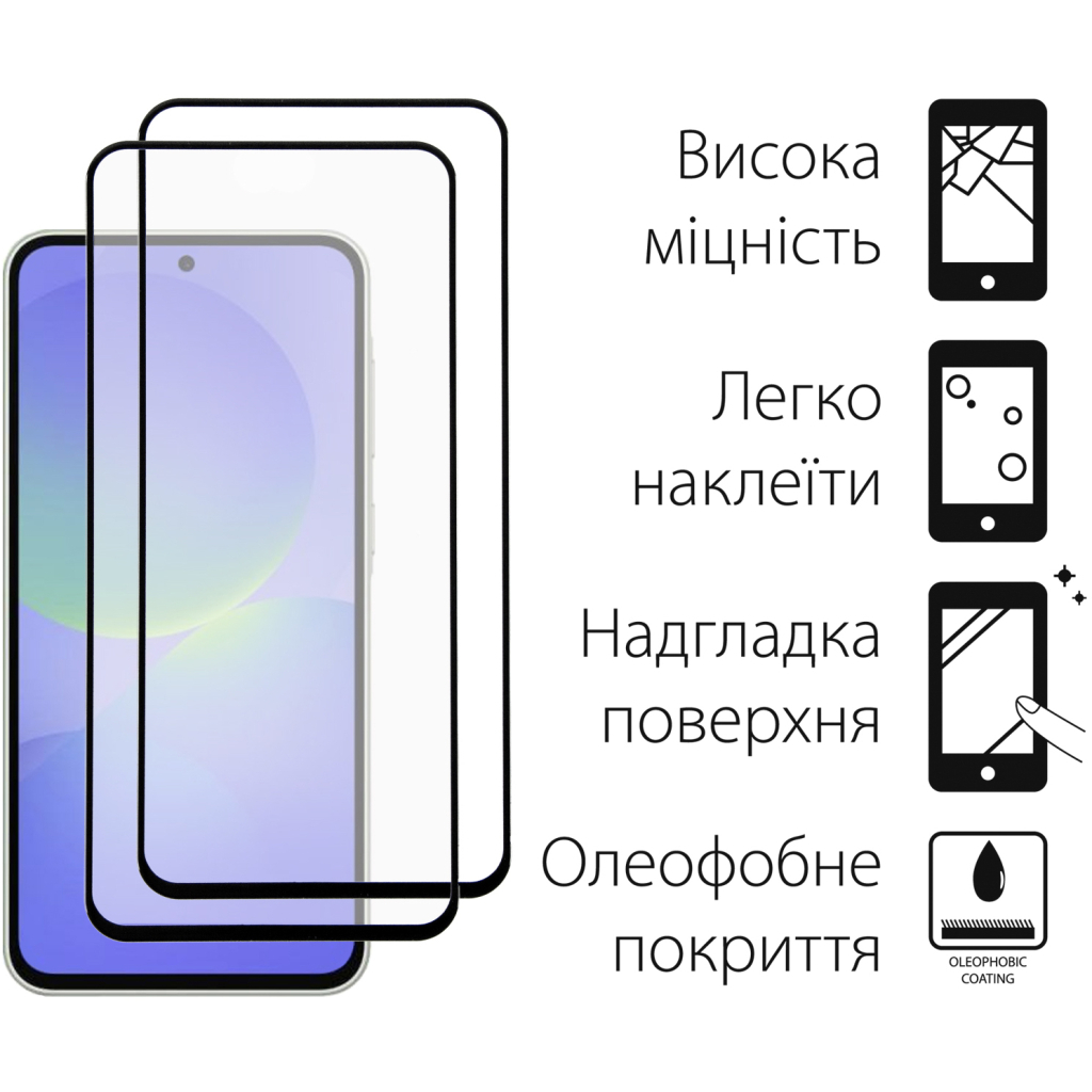 Чохол до мобільного телефона Dengos Samsung Galaxy A36 Matte + glass 2pcs (Black) (DG-CTG2P-15) - зображення 3