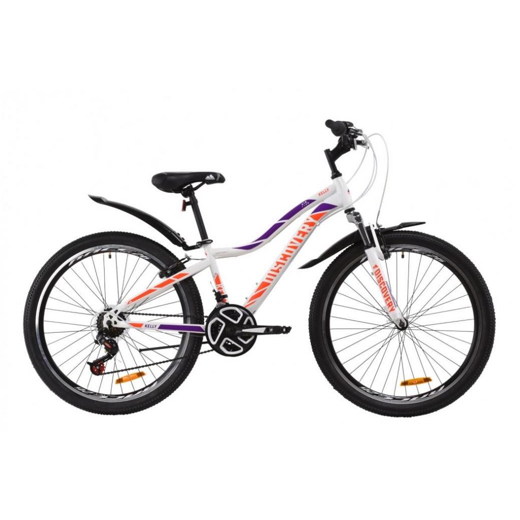 Велосипед Discovery 26" KELLY AM Vbr рама-16" St 2020 біло-фіолетовий з помаранчевим (OPS-DIS-26-255) - зображення 1