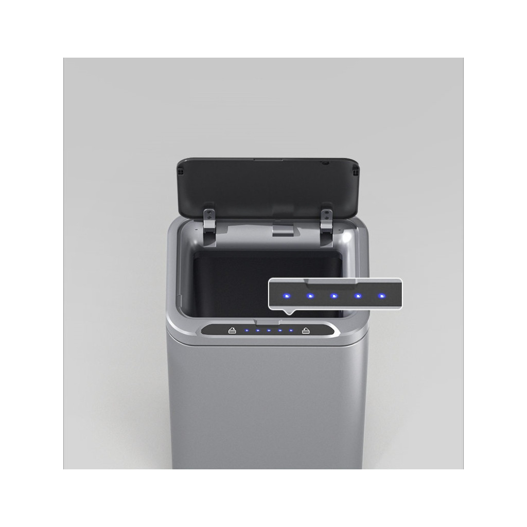 Контейнер для сміття JAH Сенсорний на ніжках Срібний металік 40 л (20255) - изображение 7