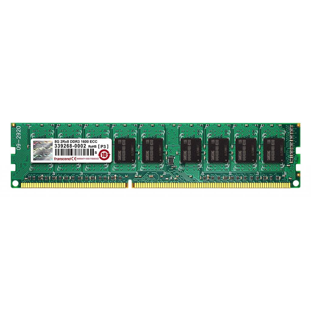 Модуль пам'яті для сервера DDR3 8GB ECC UDIMM 1600MHz 2Rx8 1.5V CL11 Transcend (TS1GLK72V6H) - зображення 1