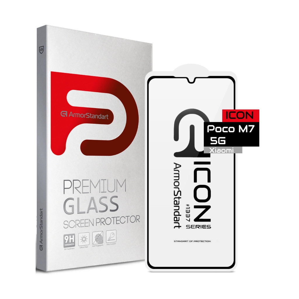 Скло захисне Armorstandart Icon Xiaomi Poco M7 5G Black (ARM85173) - зображення 1