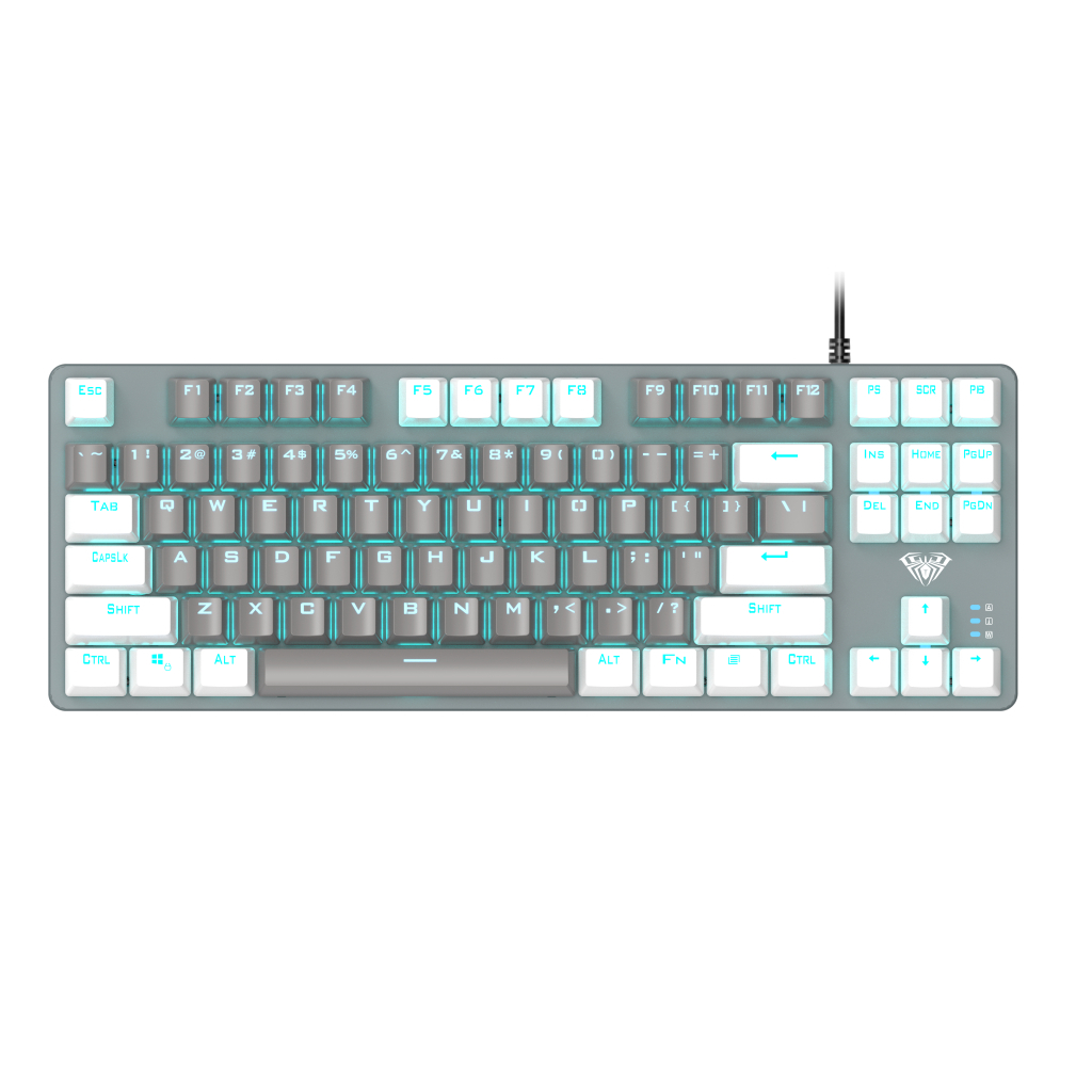 Клавіатура Aula F3287 Keycap KRGD Blue USB UA White/Grey (6948391240688) - зображення 1
