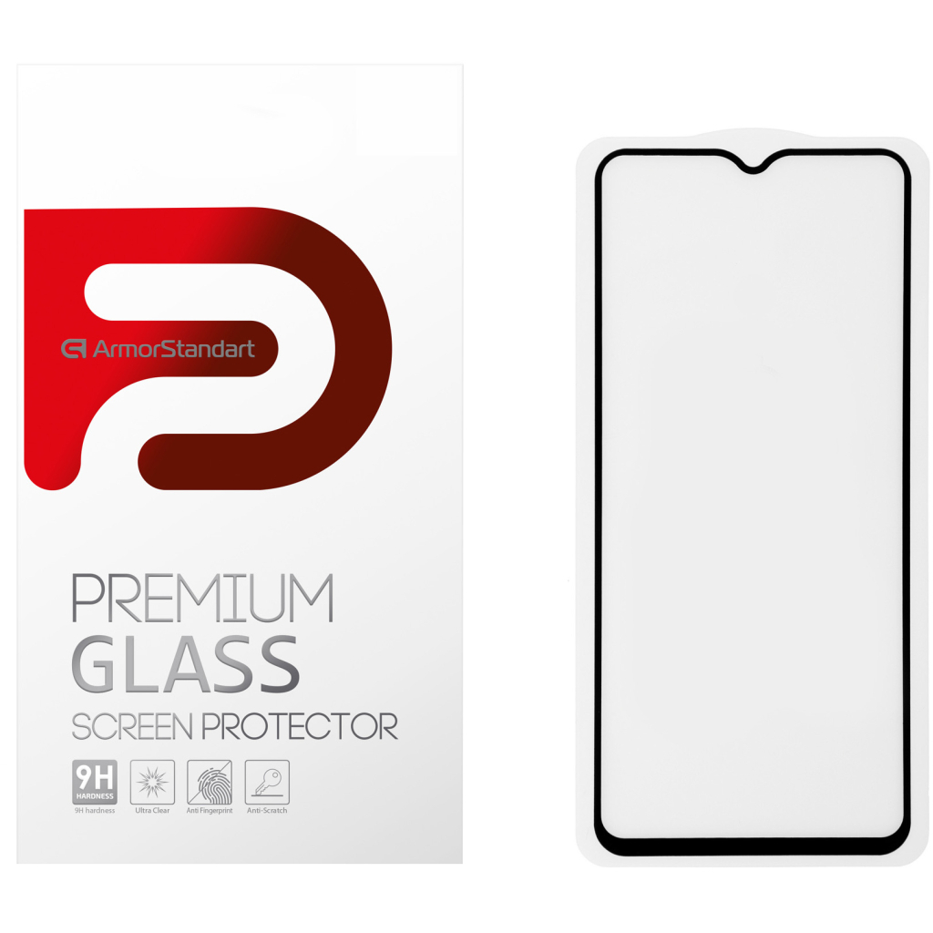 Скло захисне Armorstandart Full Glue TECNO POP 4 Pro (BC3) Black (ARM58130) - зображення 1