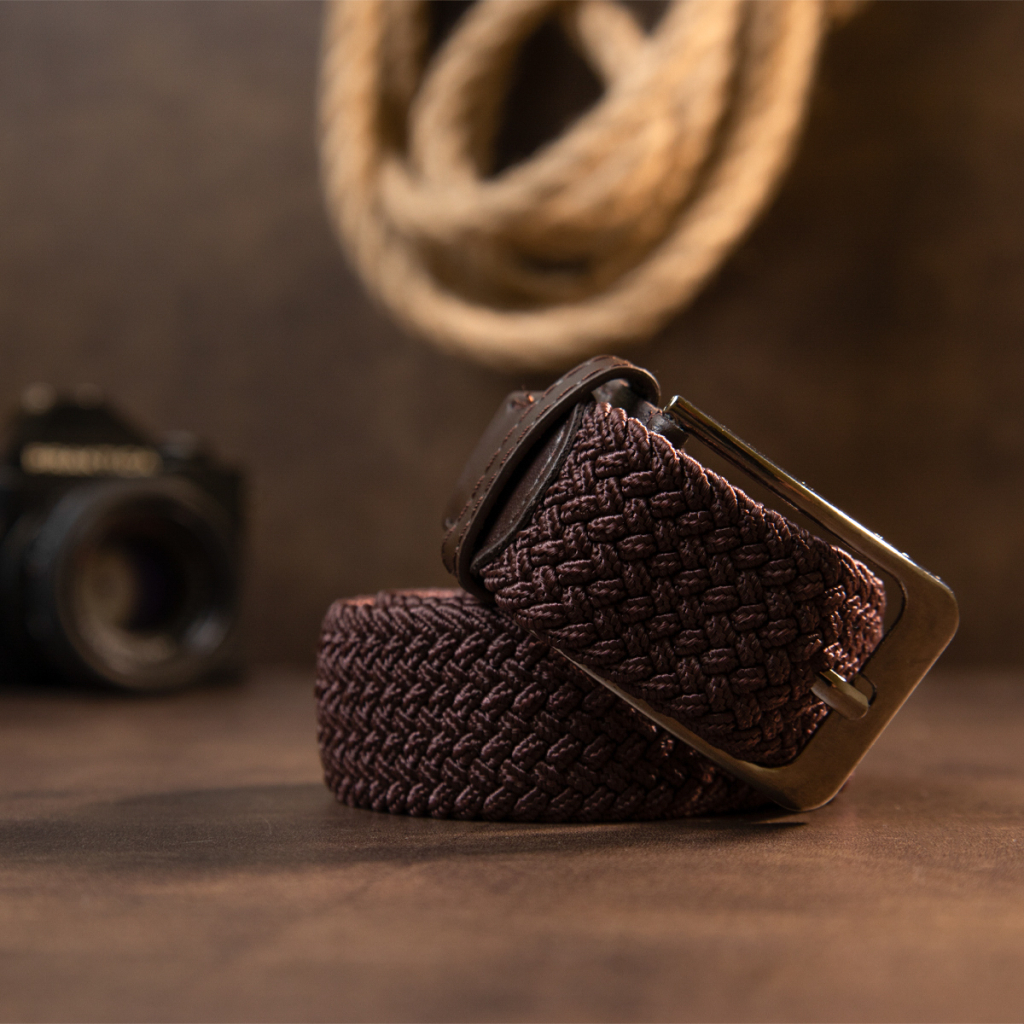 Ремінь Vintage Текстильний чоловічий Коричневий (20523) - зображення 8