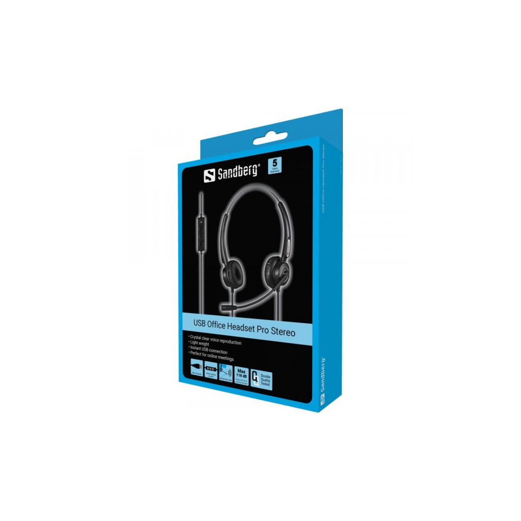 Навушники Sandberg Office Headset Pro Stereo USB Black (126-13) - зображення 3