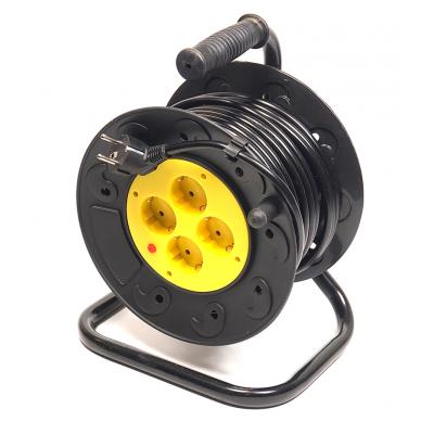 Мережевий подовжувач PowerPlant на катушке 20 м, 4 розетки (JY-2002/20) (PPRA10M200S4) - зображення 1