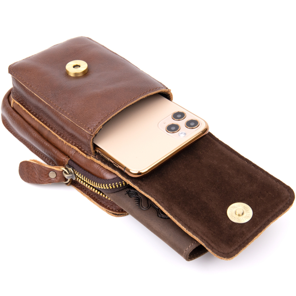 Сумка Vintage Поясна чоловіча Коричнева (20417) - зображення 6