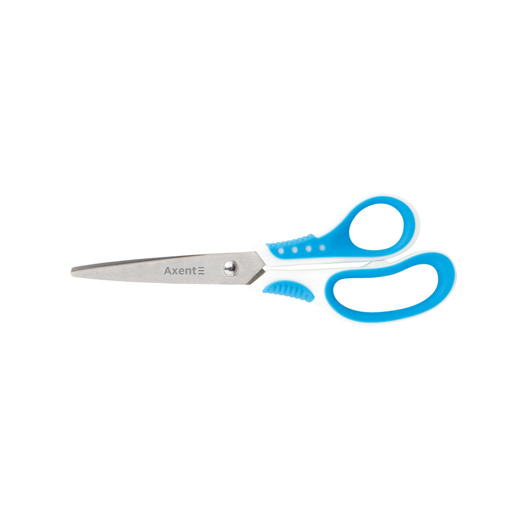 Ножиці Axent Shell, 18 см, біло-блакитні (6304-02-A) - зображення 1