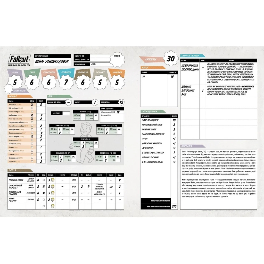 Настільна гра Geekach Games Fallout. Рольова гра - Стартовий набір (укр.) (GKRP0028) - зображення 4