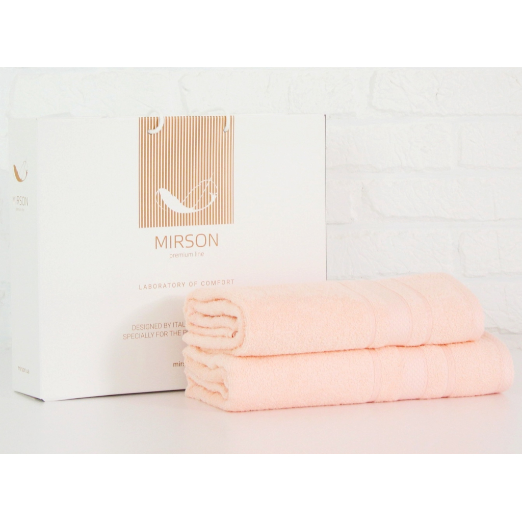 Рушник MirSon набір банних 5080 Elite SoftNess Peach 50х90, 70х140 (2200003960846) - зображення 1