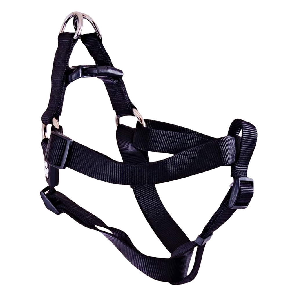 Шлея для собак GimDog Harlem X нейлон 2.5х65-99 см чорна (8009632059112) - зображення 1