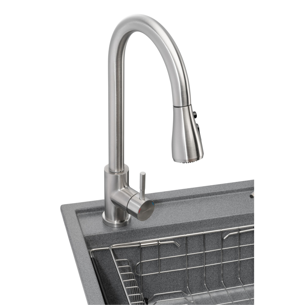 Мийка кухонна GRANADO Basic Artes grafito (+ змішувач Campo LUX inox + дозатор Redondo inox + кошик + (ksg1109) - зображення 2