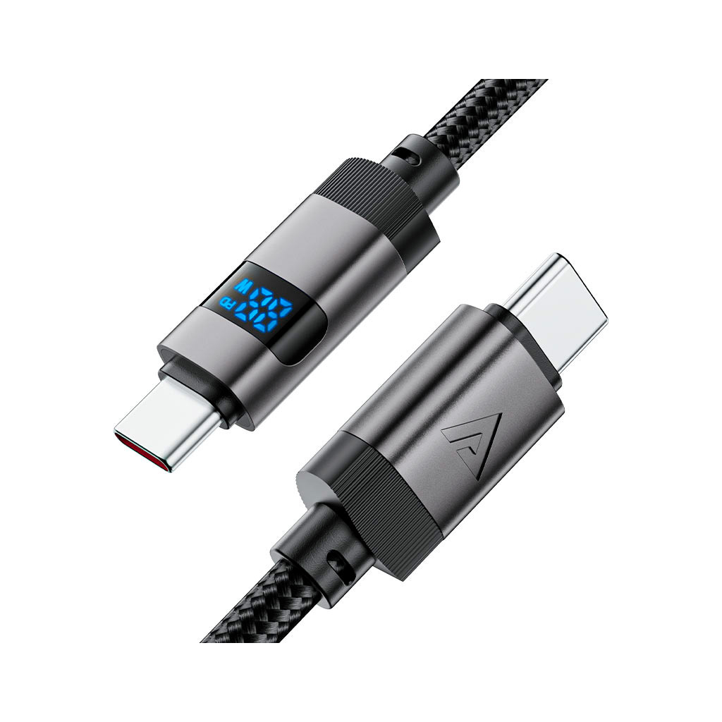 Дата кабель USB-C to USB-C 1.2m 60W digital display C15-03 Black Acefast (6974316283720) - зображення 4