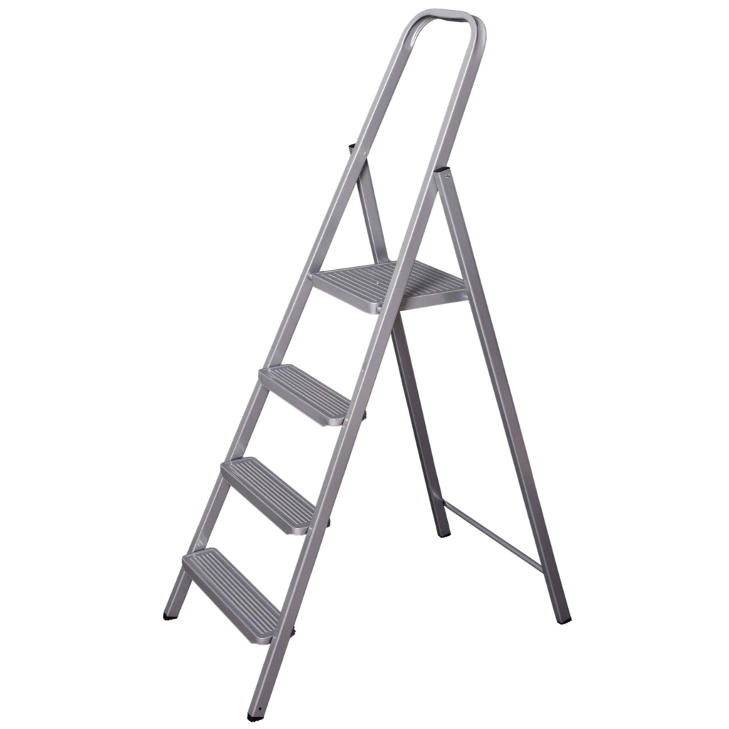 Драбина Eurogold зварна 4-х сходинкова GREY, 156х49х9см, Арт.214 (ЕГ-214 GREY) - зображення 1