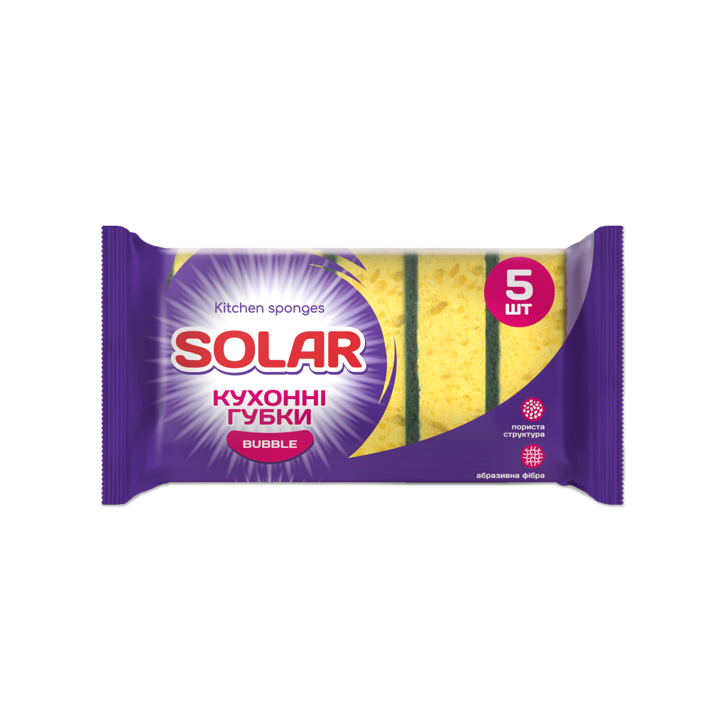Губки кухонні Solar Household Bubble 5 шт. (4820269930018) - зображення 1