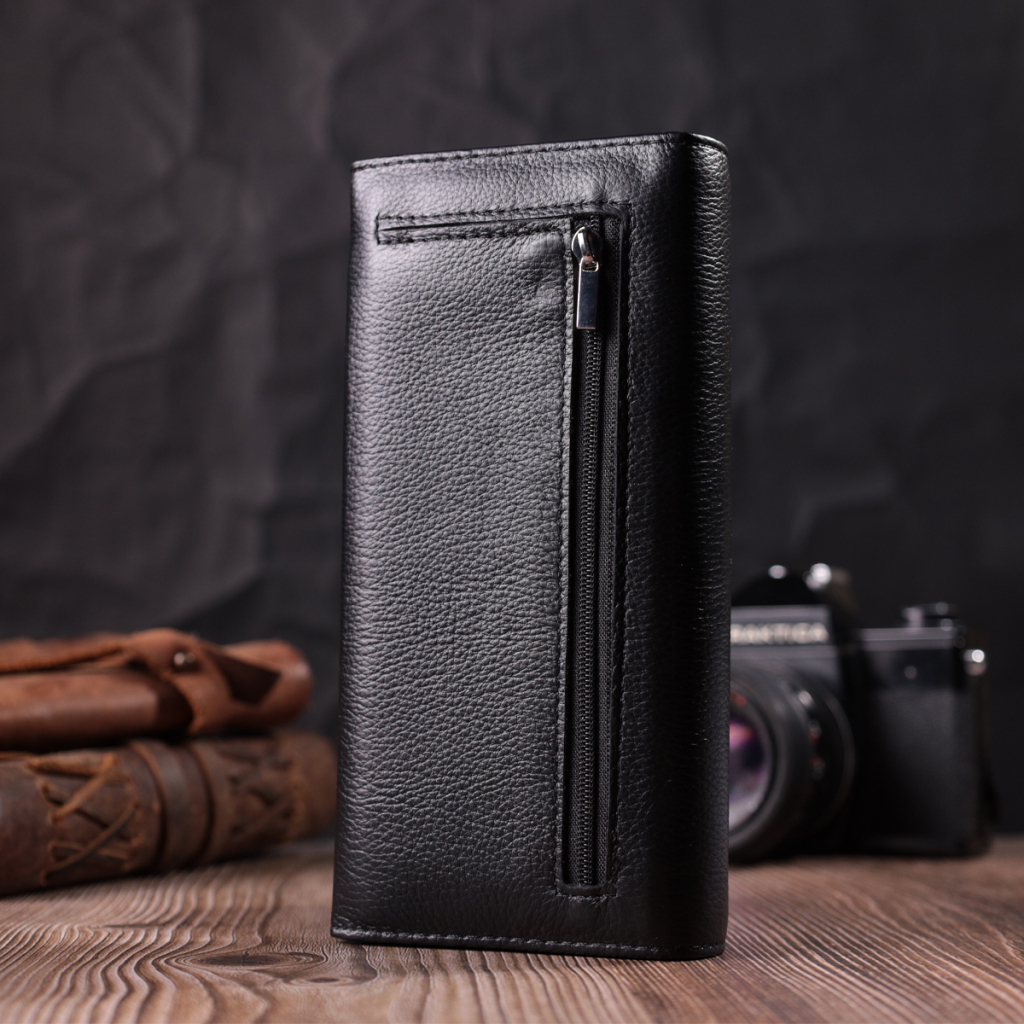 Гаманець ST Leather З натуральної шкіри Чорний (22523) - зображення 10