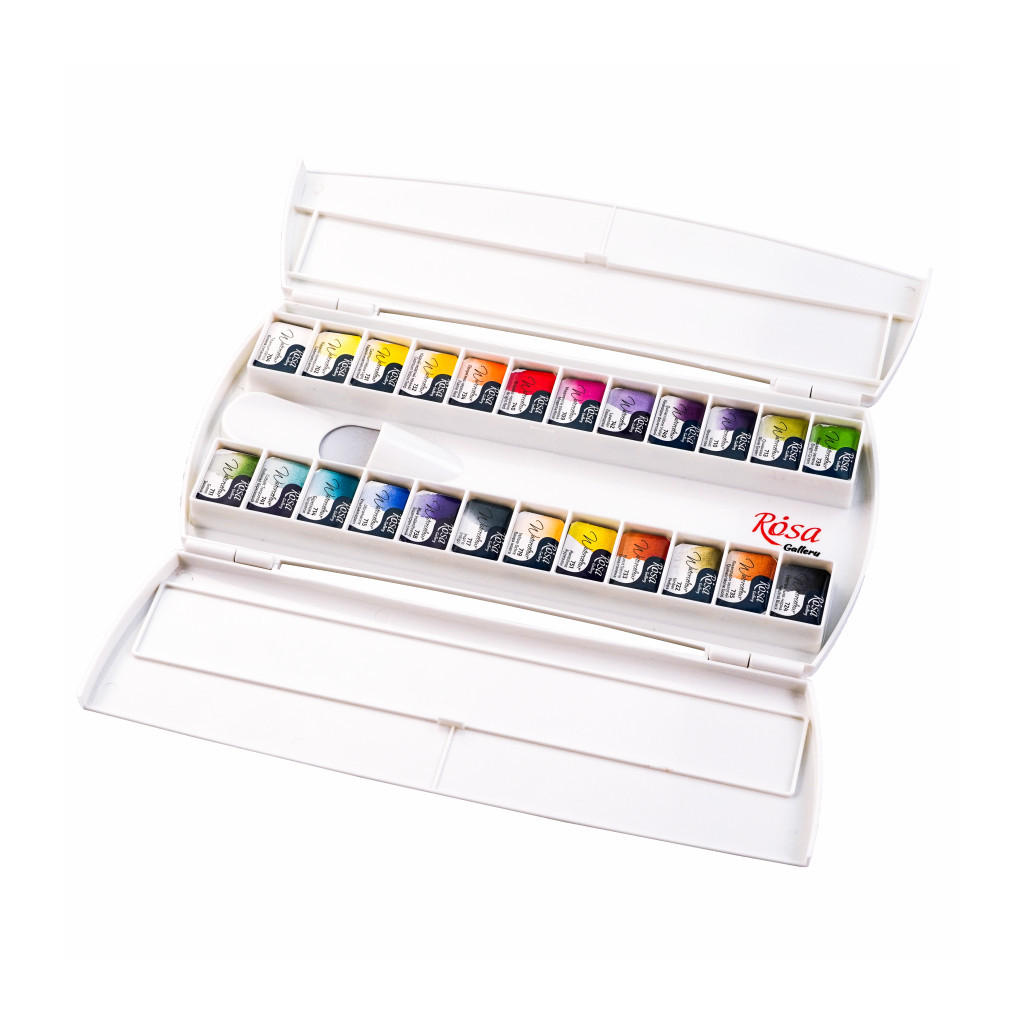Акварельні фарби Rosa Gallery Modern 24 кольри по 2,5 мл кювет, пенал (4823098541110) - изображение 6