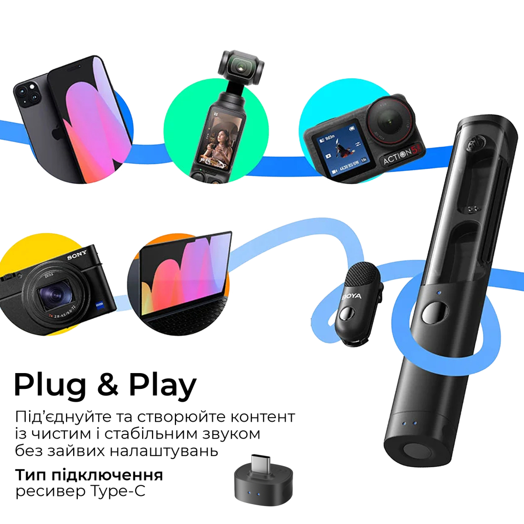 Мікрофон Boya Magic-07 Type-C Black (Magic-07) - изображение 14