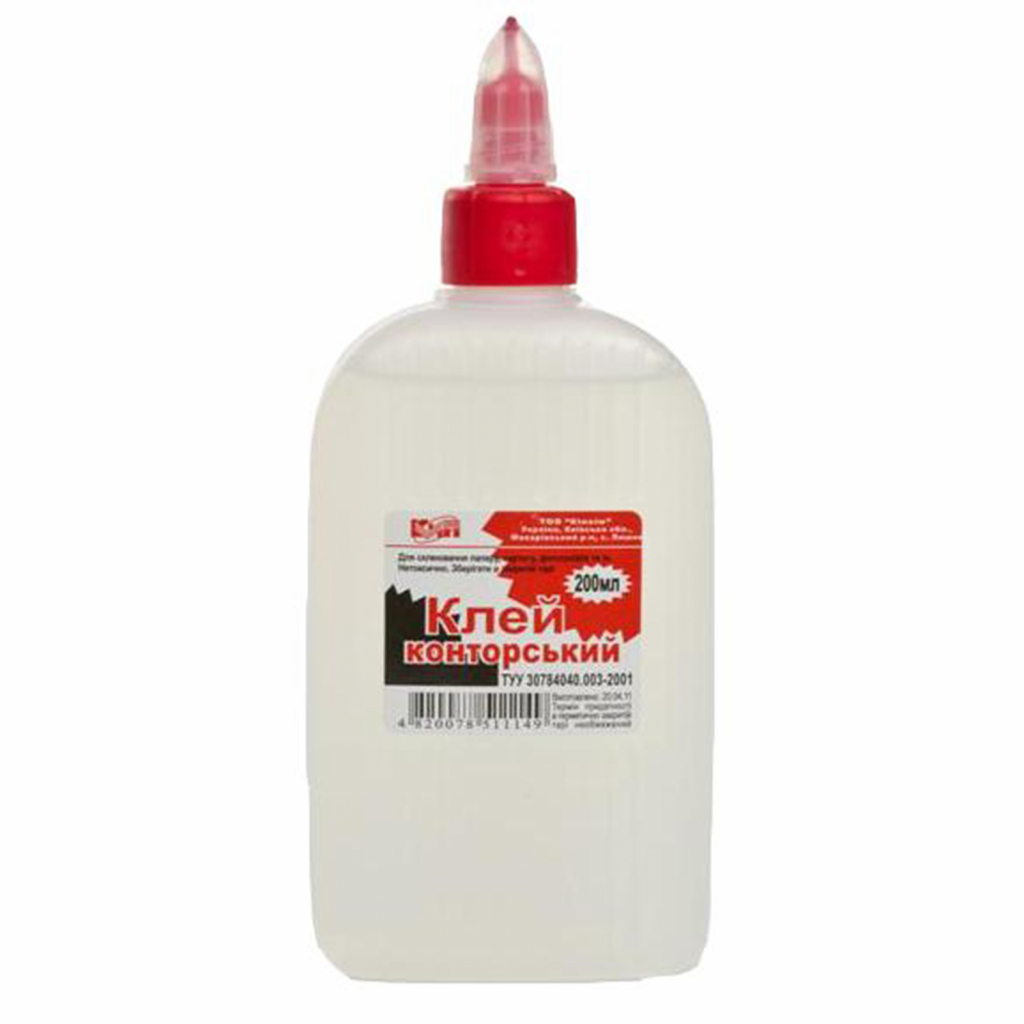 Клей КіП конторський полімерний 200 мл з суперковпачком (GLUE-KIP-KONT-200ML) - зображення 1