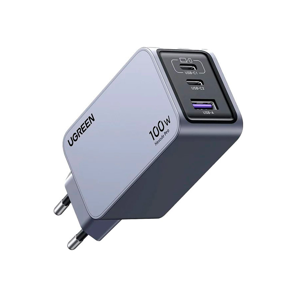 Зарядний пристрій Ugreen 3xUSB 100W (2xUSB-C+USB-A) Gan Nexode Pro X757 (25874) - зображення 1