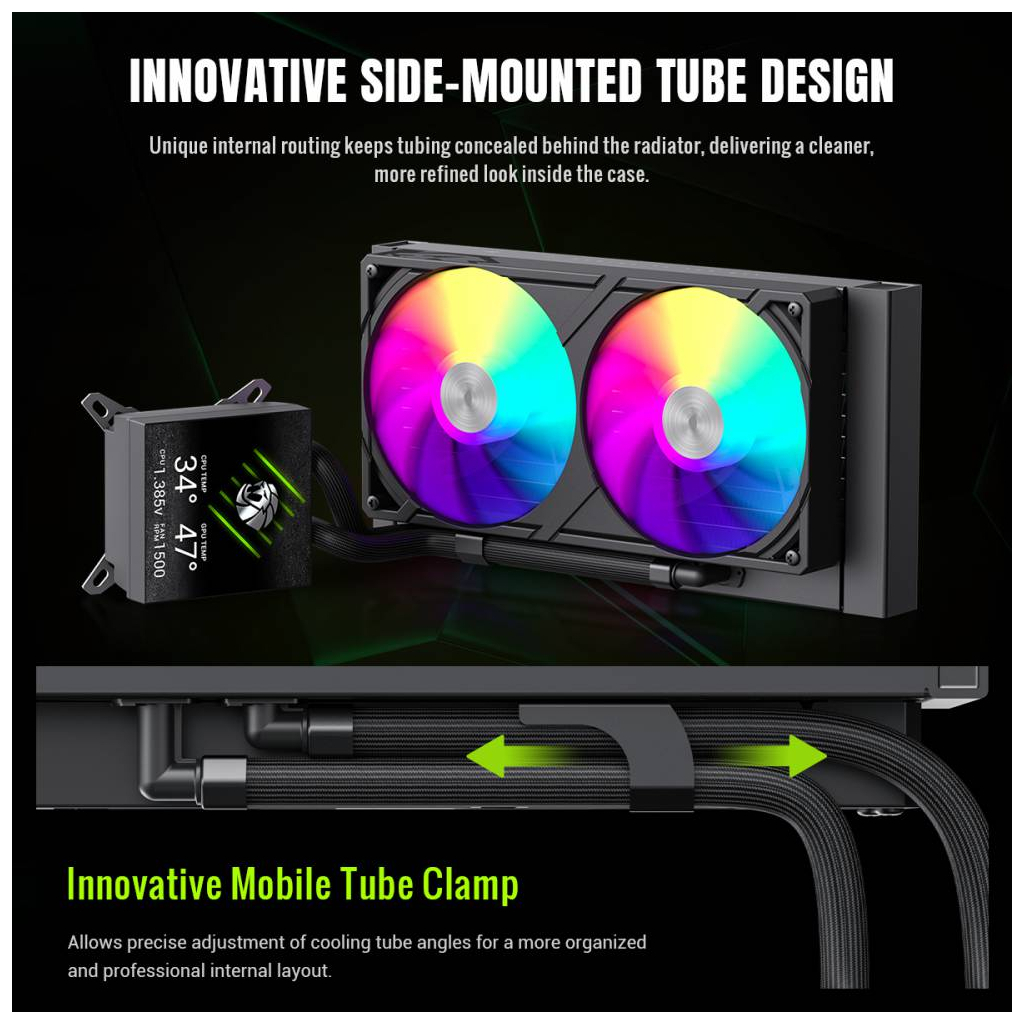 Система рідинного охолодження Gamemax GLACIER 240 LCD BK - зображення 9