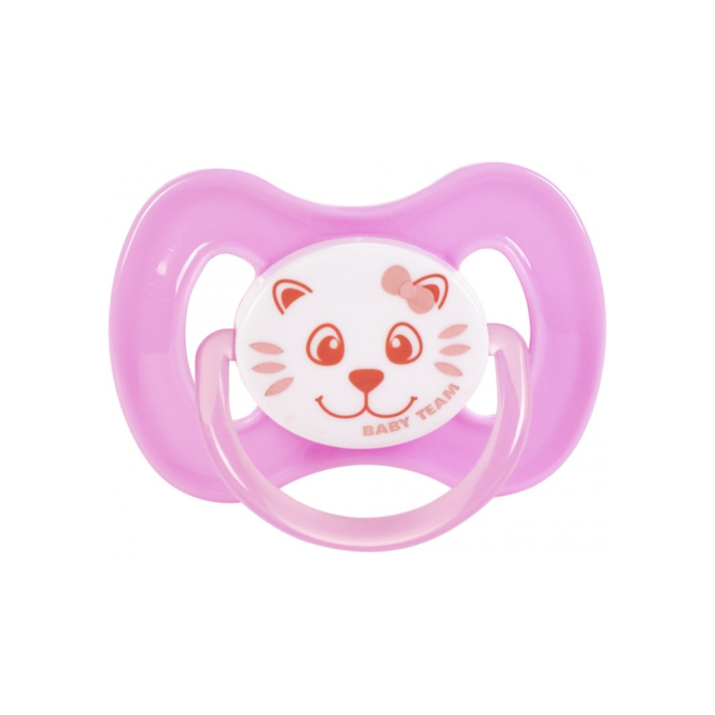 Пустушка Baby Team силіконова,класична, 0+ міс (3007_рожевий) - зображення 1
