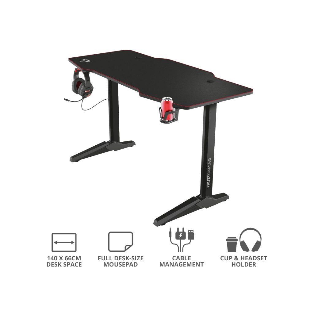 Комп'ютерний стіл Trust GXT 1175 Imperius XL Black (23802) - зображення 10