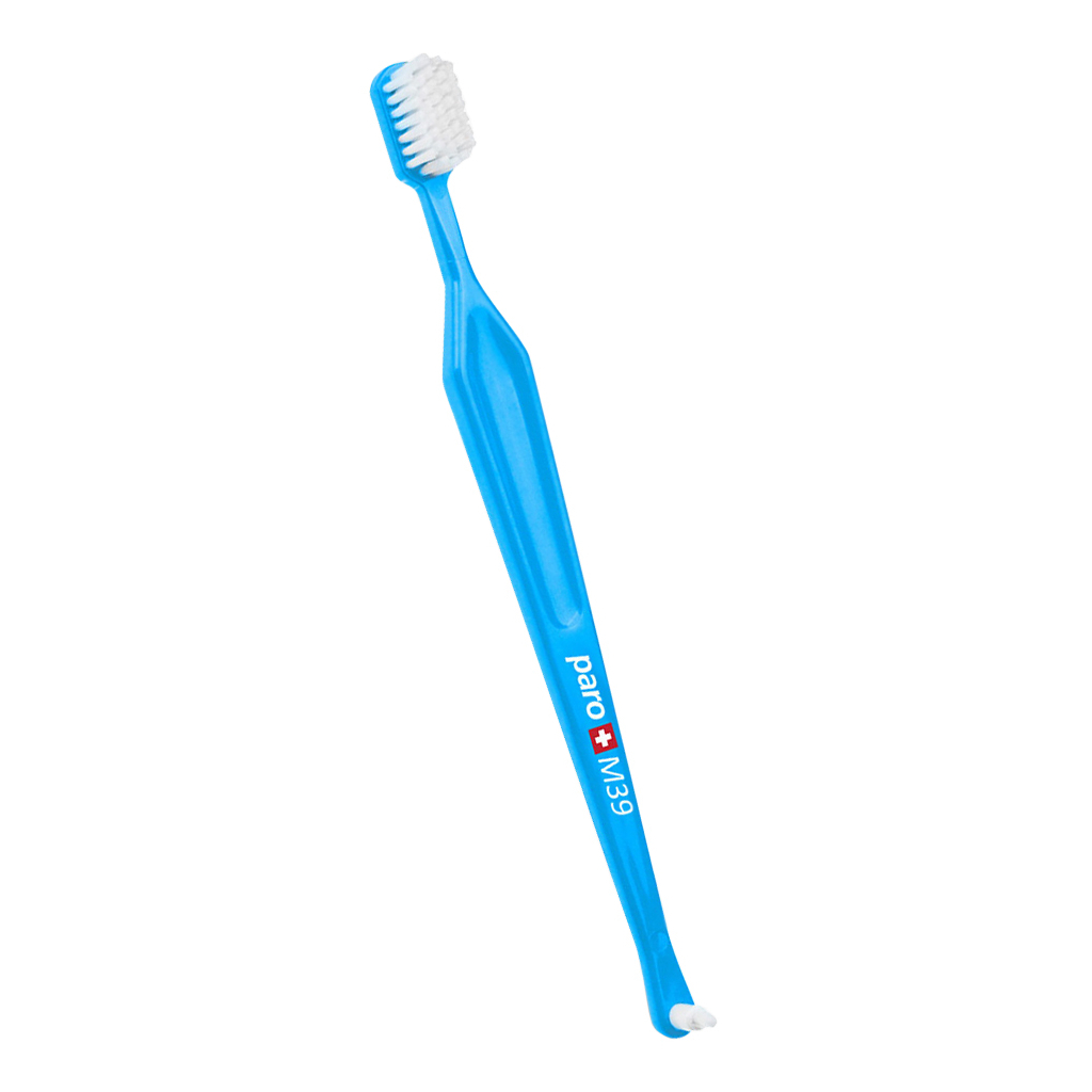 Зубна щітка Paro Swiss M39 середньої жорсткості блакитна (7610458007167-blue) - зображення 1
