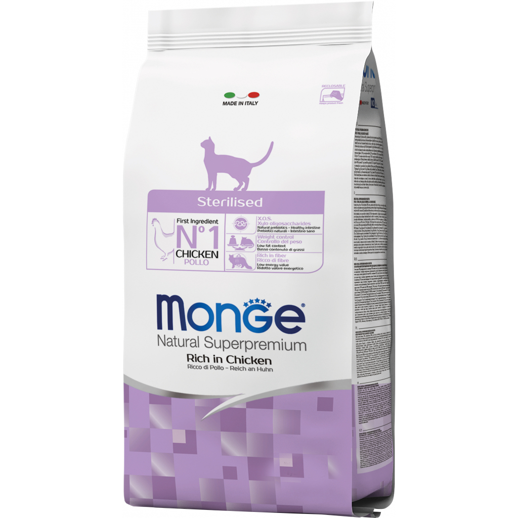Сухий корм для кішок Monge Cat Sterilised зі смаком курки та лосося 400 г (8009470011921) - зображення 1