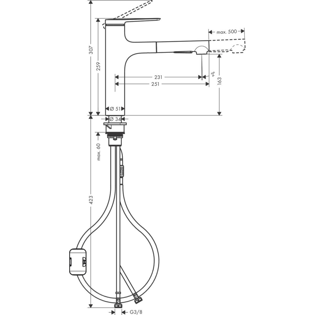 Змішувач Hansgrohe 74801000 - зображення 2