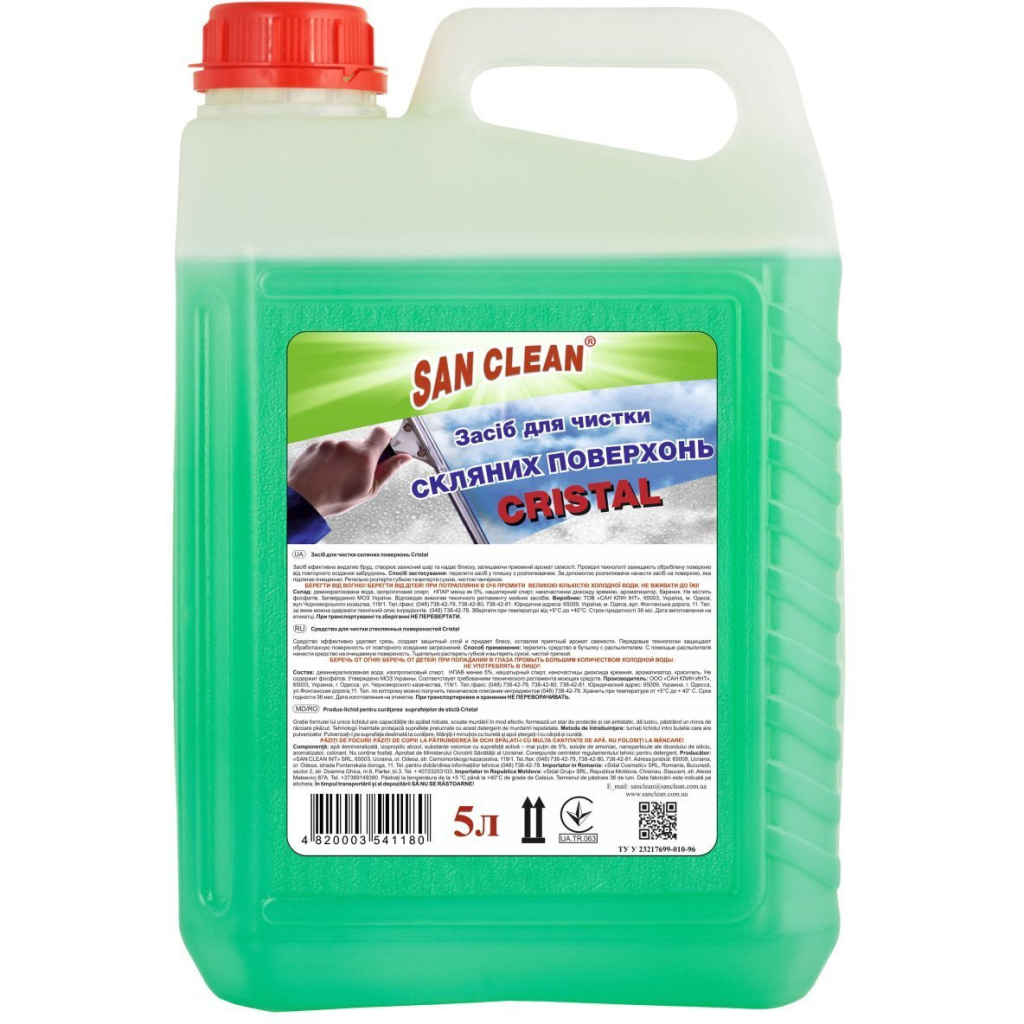 Засіб для миття скла San Clean Кристал 5 л (4820003541180) - изображение 1
