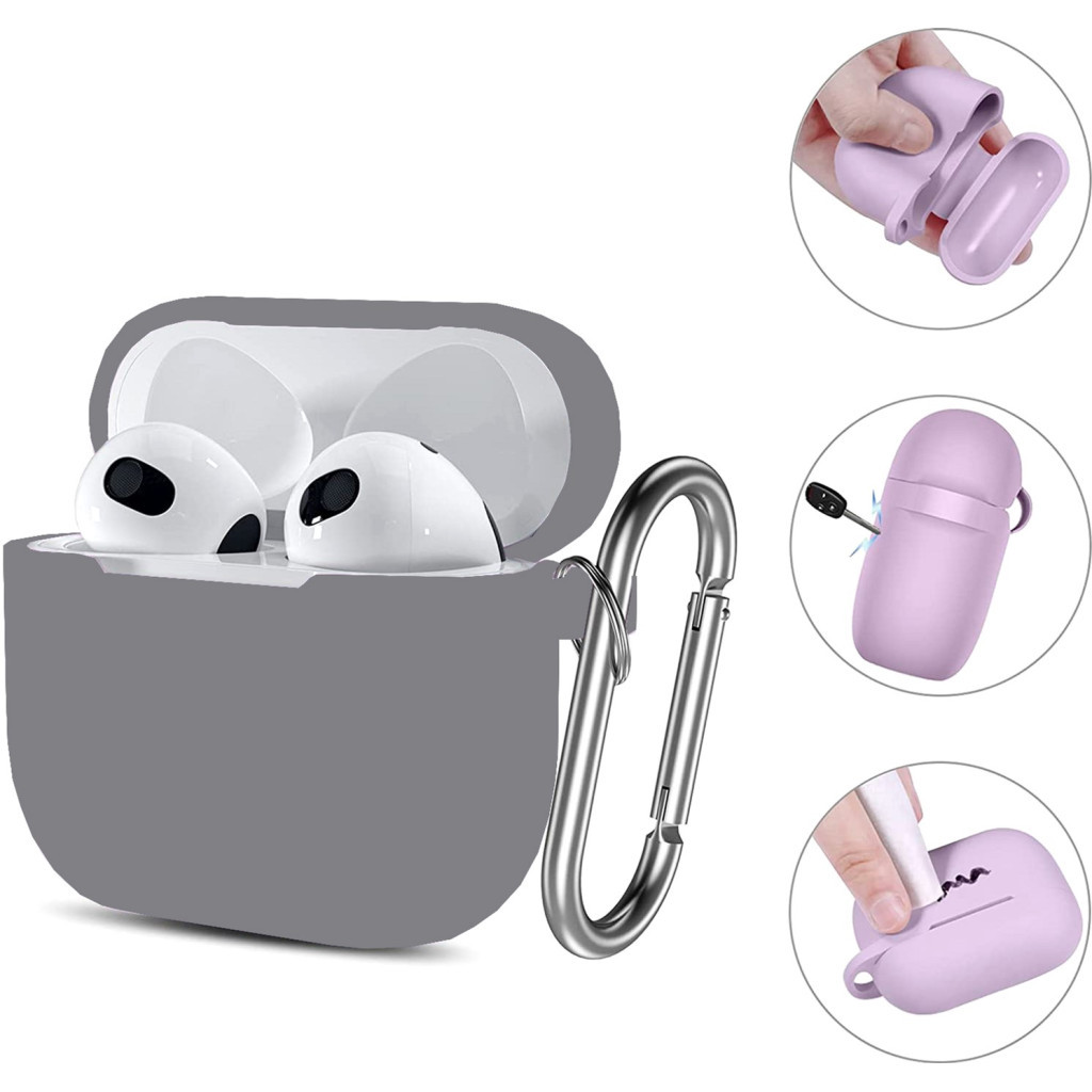 Чохол для навушників BeCover Silicon для Apple AirPods (3nd Gen) Gray (707180) - изображение 3
