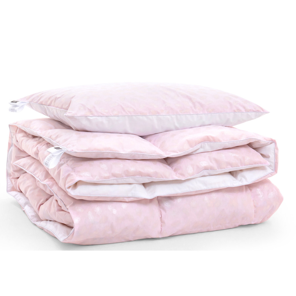 Ковдра MirSon Набір пуховий №2112 Bio-Pink Зима 90% пух 140х205 + подушка 50х70 м'яка (2200003021820) - зображення 3