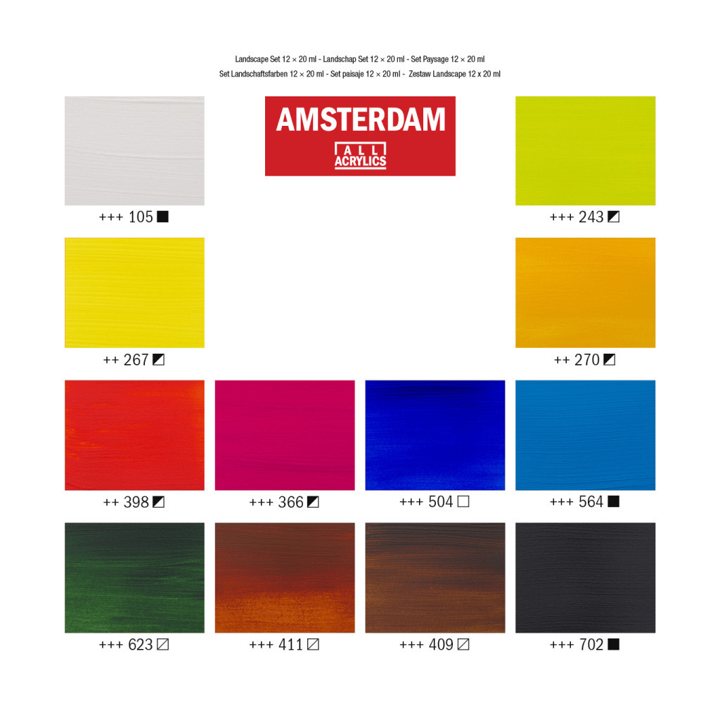 Акрилові фарби Royal Talens Amsterdam Landscape 12 кольорів по 20 мл (8712079451219) - зображення 4