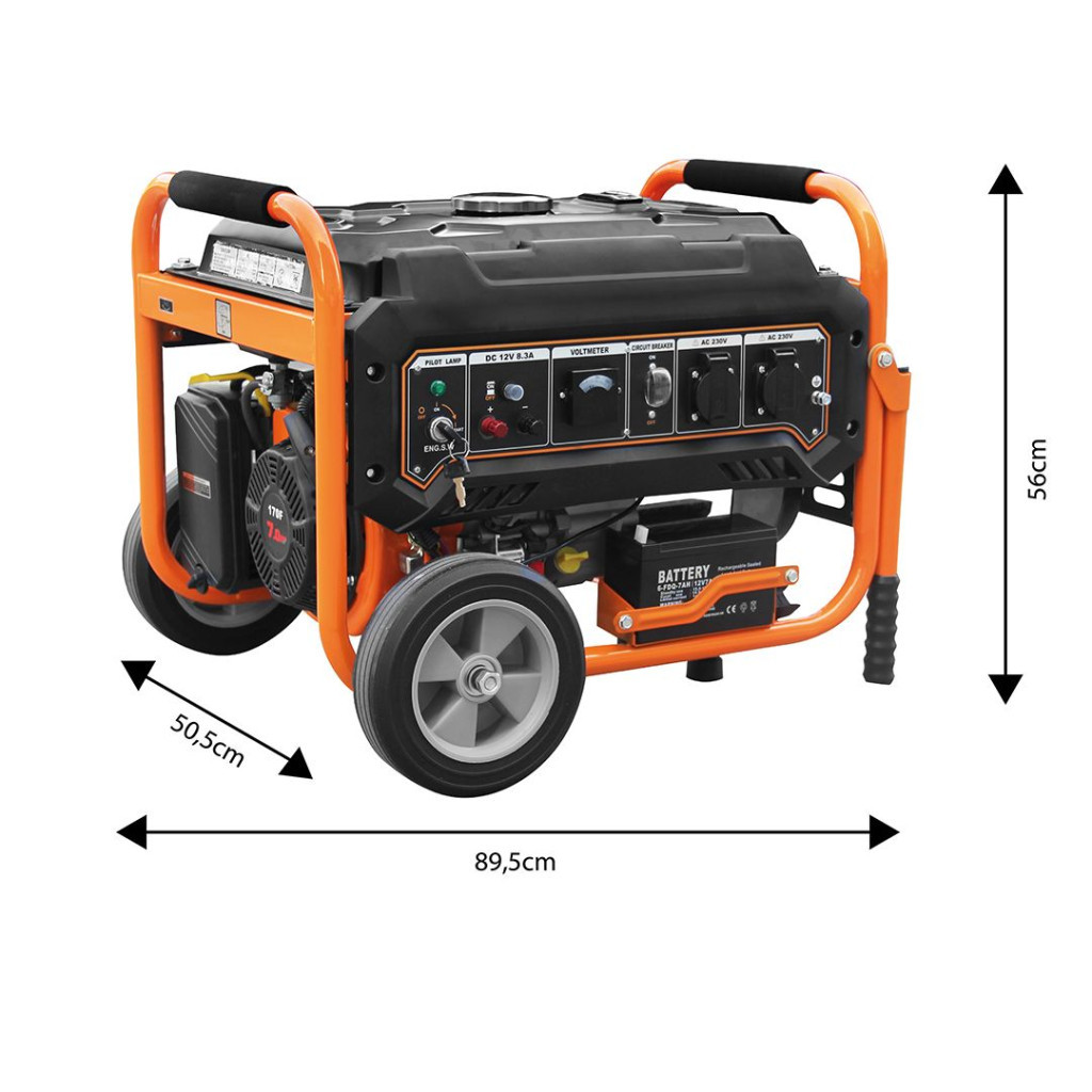 Генератор Neo Tools 230V, 1 фаза, 2.8/3kW, електростарт., AVR (04-730) - изображение 8