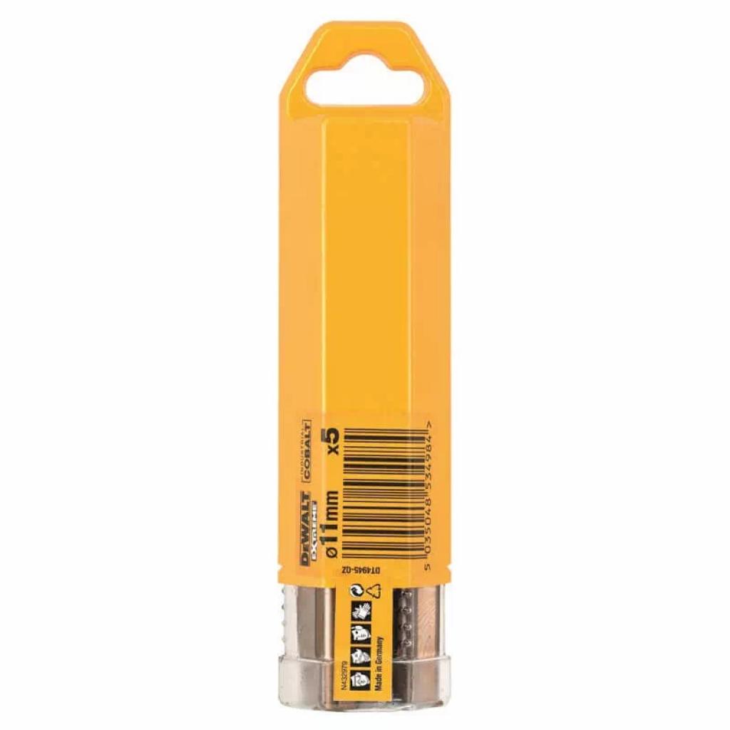 Свердло DeWALT EXTREME INDUSTRIAL COBALT HSS-CO, 11 х 142 х 91 мм, 5 шт (DT4945) - изображение 3