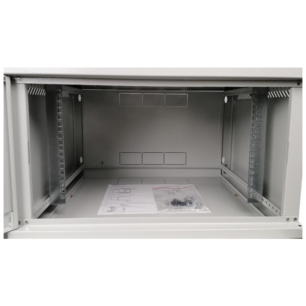 Шафа настінна Eserver 6U, 600х500х370 (Ш*Г*В), скло, сірий (ES-Е650G) - зображення 5