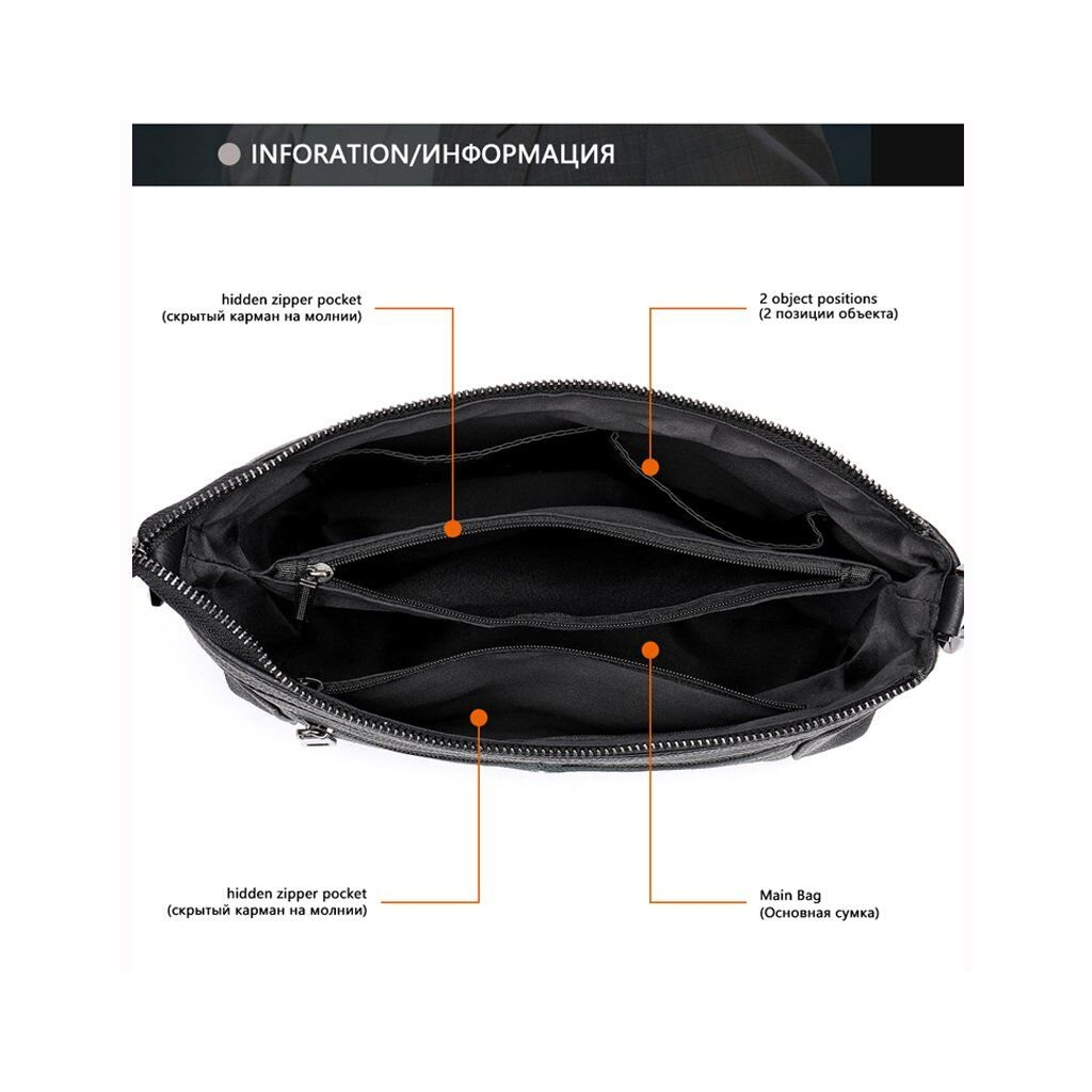 Сумка Vintage Шкіряна Чорна (20051) - зображення 9