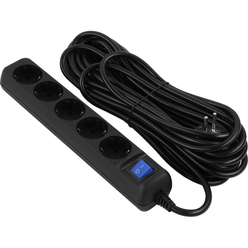 Мережевий подовжувач 2E 2E-U05ES15M10BK - зображення 1