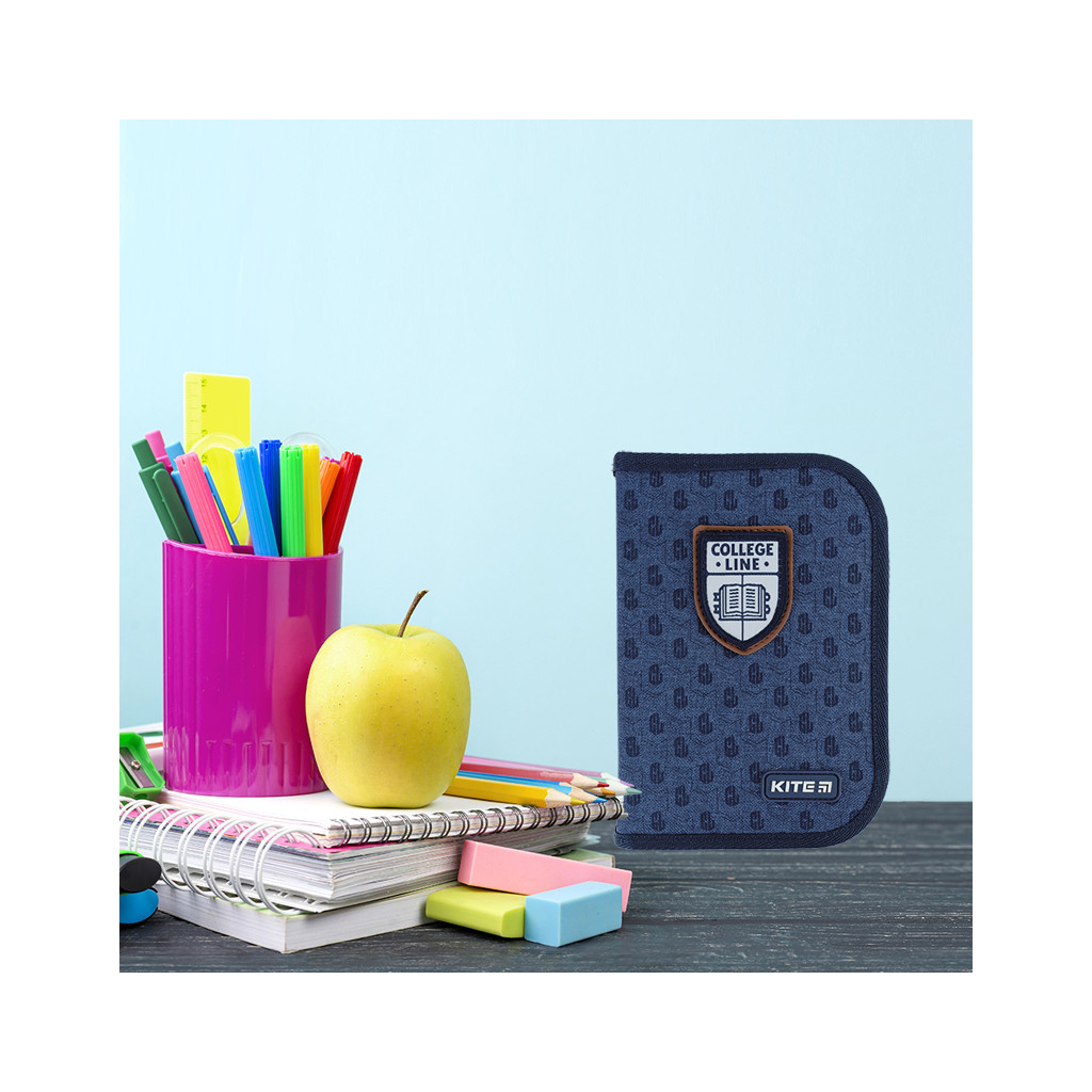 Пенал Kite College Line K24-622-2, 1 відділення, 2 відвороти (K24-622-2) - зображення 6