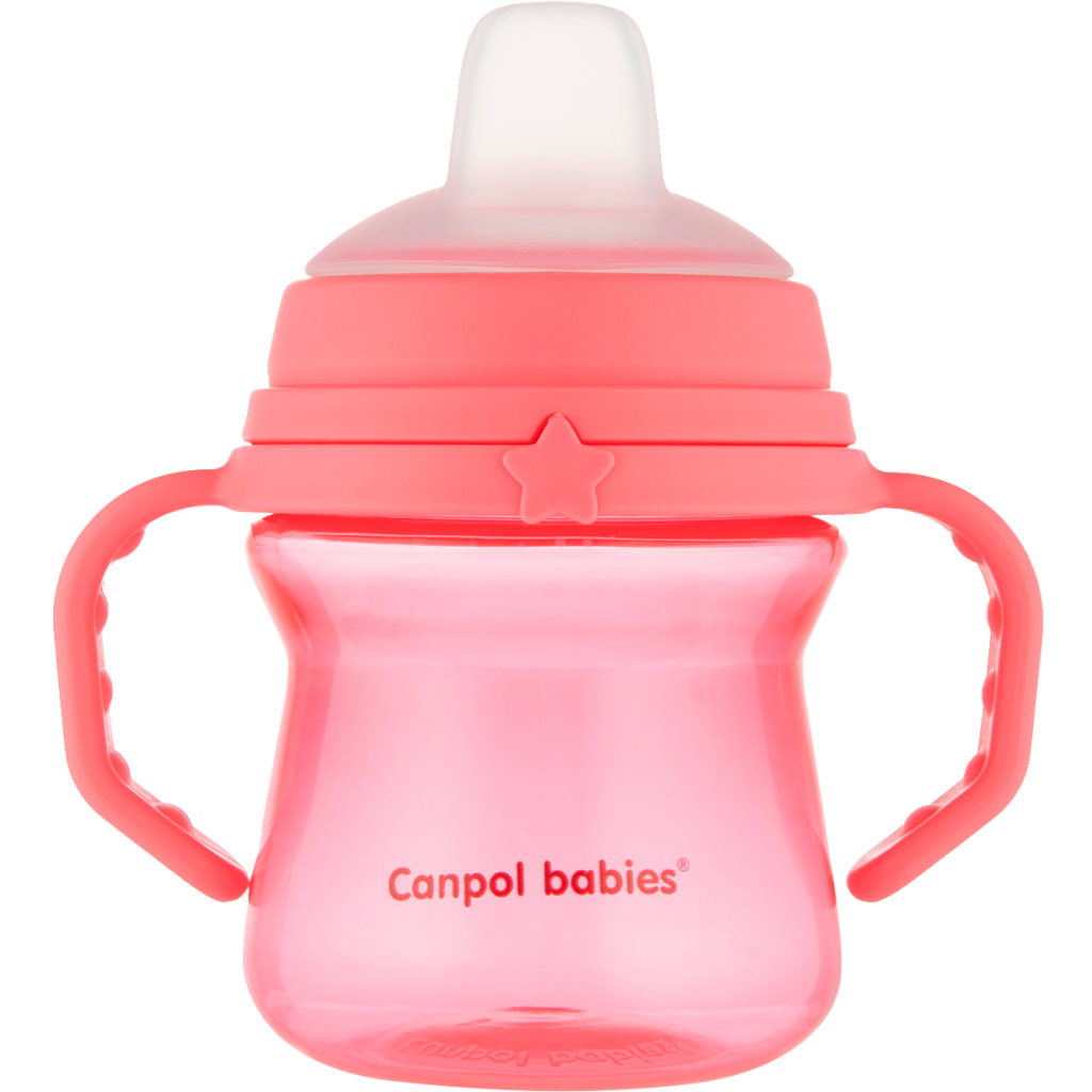 Поїльник-непроливайка Canpol babies з силіконовим носиком FirstCup 150 мл Рожева (56/614_pin) - зображення 1