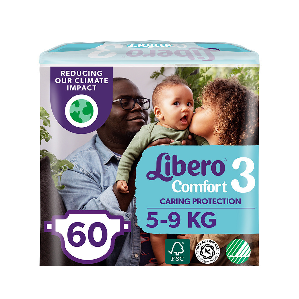 Підгузки Libero Comfort 3 5-9 кг 60 шт (7322541083551) - зображення 1